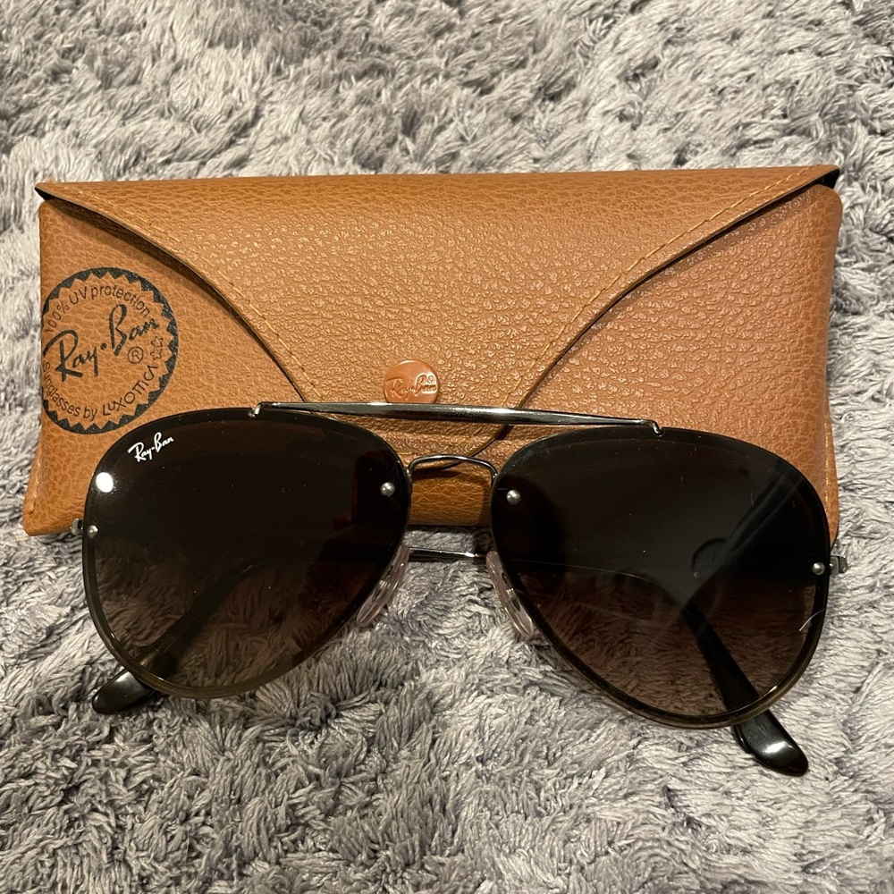 Black ombré double bar raybans